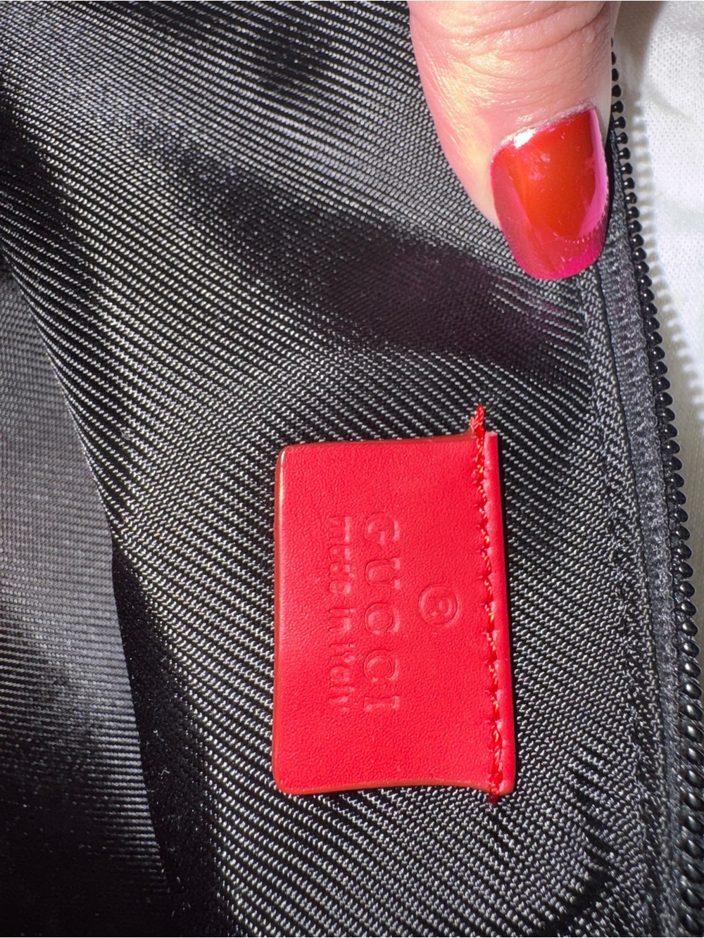 Gucci Navy GG Monogram Shoulder Bag with Red Trim - Picture 8 of 9